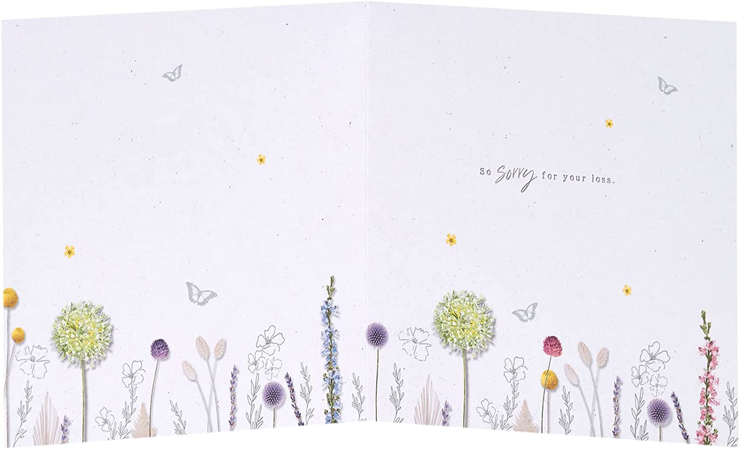 UK Greetings sympathy card with a natural design, featuring a thoughtful "Sorry for Your Loss" message for expressing condolences.
