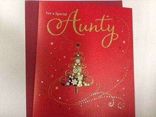 UK Greetings Special Aunty Christmas Card featuring festive holiday design, perfect for sending warm Christmas wishes.