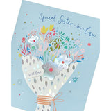 UK Greetings special design sister-in-law birthday card, featuring colorful artwork and heartfelt message for her special day.