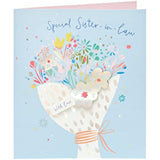 UK Greetings Sister-in-Law Birthday Card, special design greeting card with colorful floral artwork and heartfelt message.