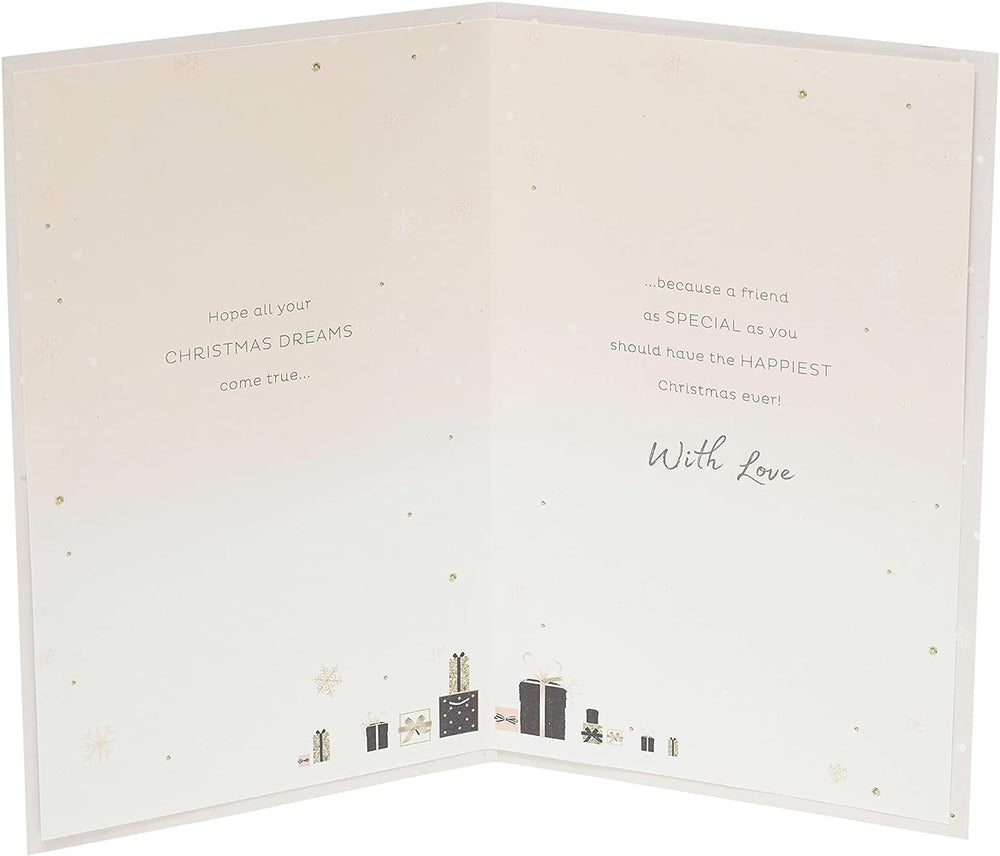 UK Greetings Special Friend Christmas Card featuring festive holiday design and heartfelt message for friends during Christmas.