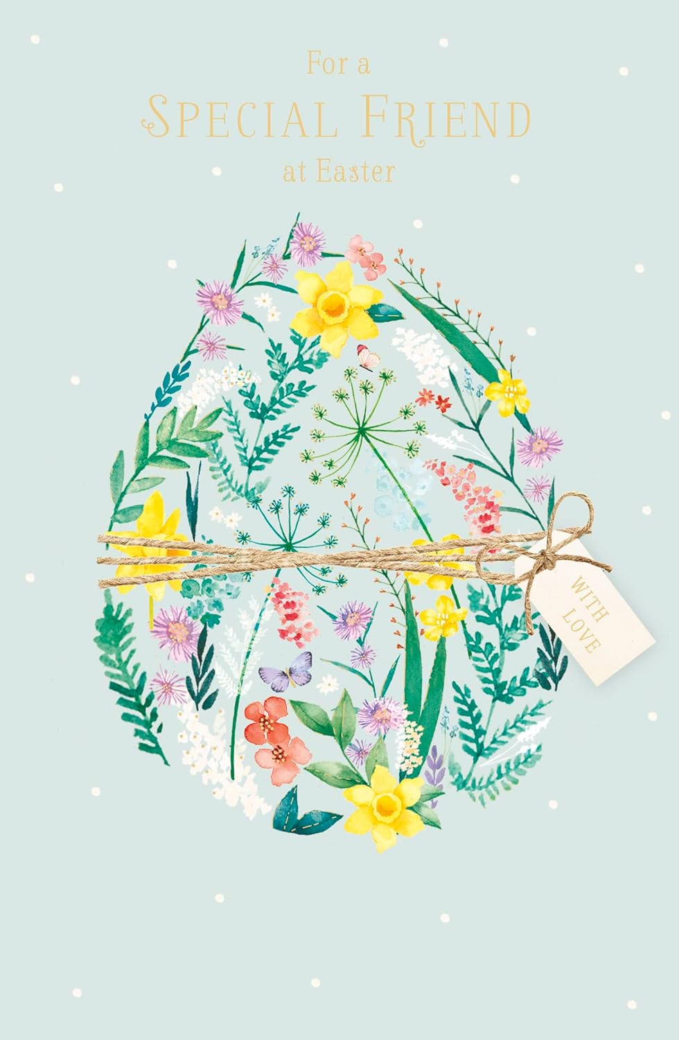 UK Greetings Special Friend with Love Easter greeting card featuring colorful floral and heartfelt message for friends.