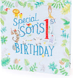 UK Greetings Special Son's 1st Birthday greeting card with colorful birthday design and cheerful message for a young boy.