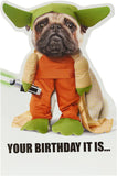 UK Greetings Disney Star Wars stand-alone greeting card featuring iconic Star Wars characters and space-themed design.