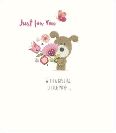 UK Greetings Lots of Woof greeting card featuring playful dog illustrations, perfect for sending cheerful messages.