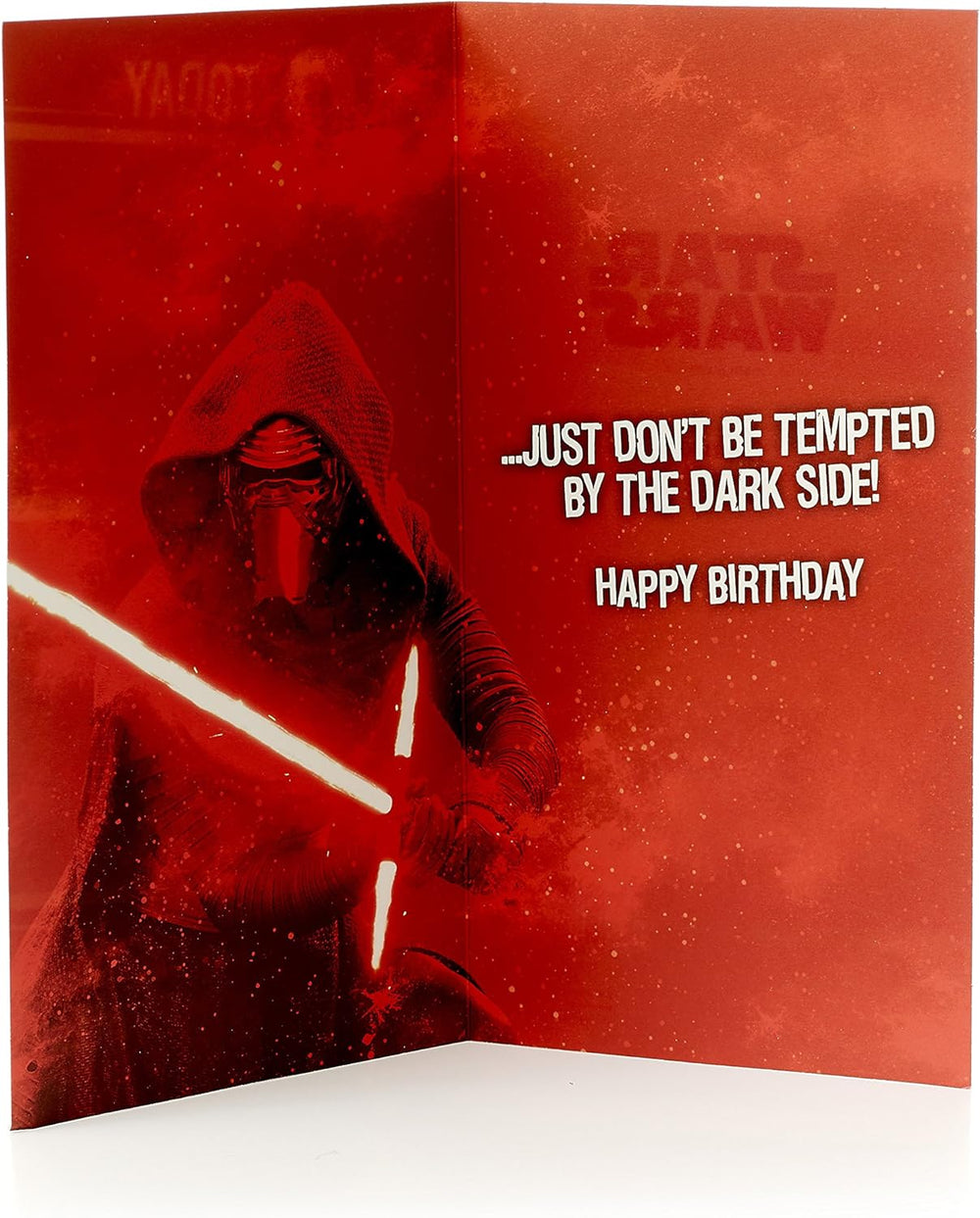 UK Greetings Star Wars Darth Vader 18th birthday card featuring Darth Vader illustration on a festive greeting card design.