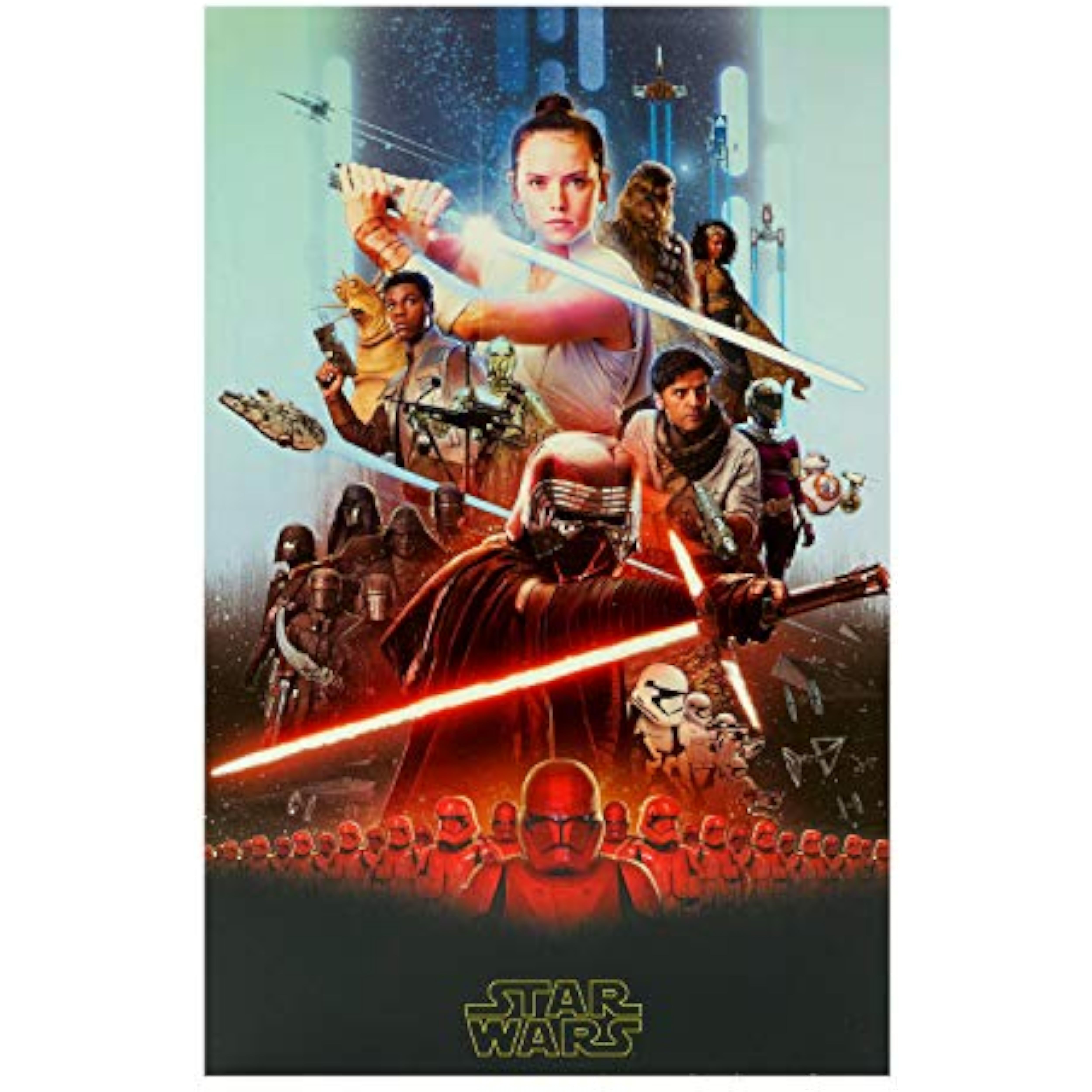 UK Greetings Star Wars greeting card featuring iconic Star Wars characters and themed design for special occasions.