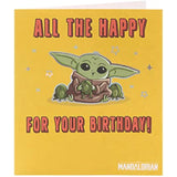 UK Greetings Star Wars Mandalorian Grogu birthday card featuring Grogu character from The Mandalorian series.