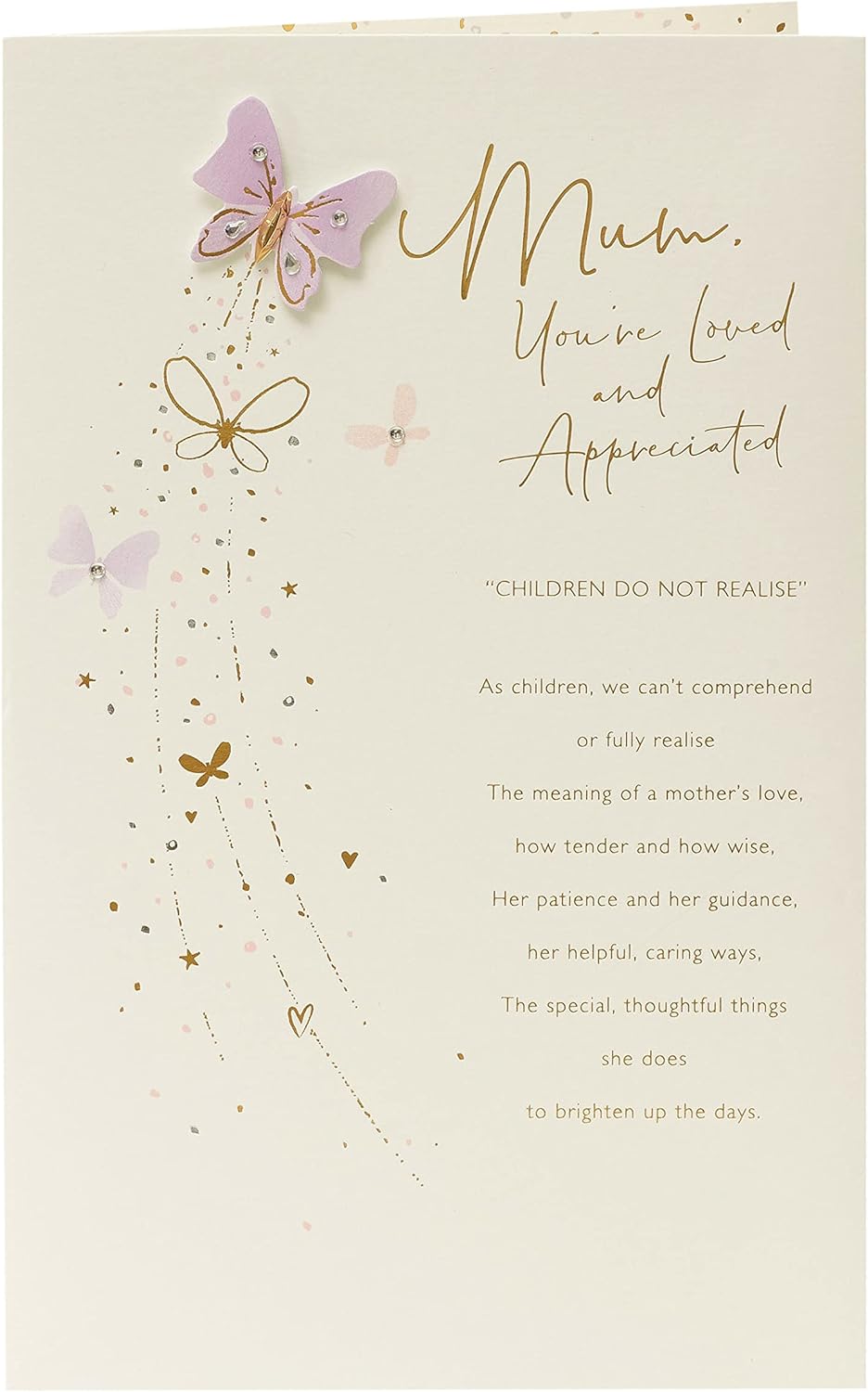 UK Greetings Mother's Day card featuring a stunning design, perfect for celebrating moms with a beautiful greeting card.