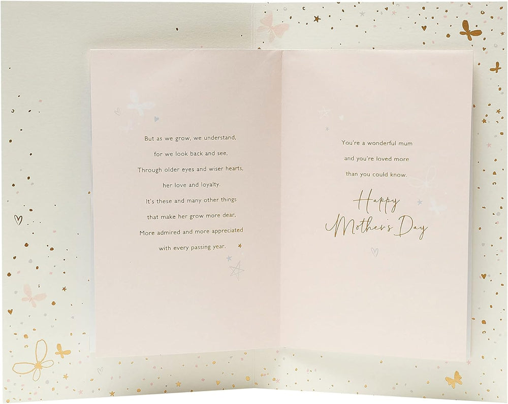 UK Greetings Mother's Day greeting card with a stunning floral design, perfect for celebrating moms.