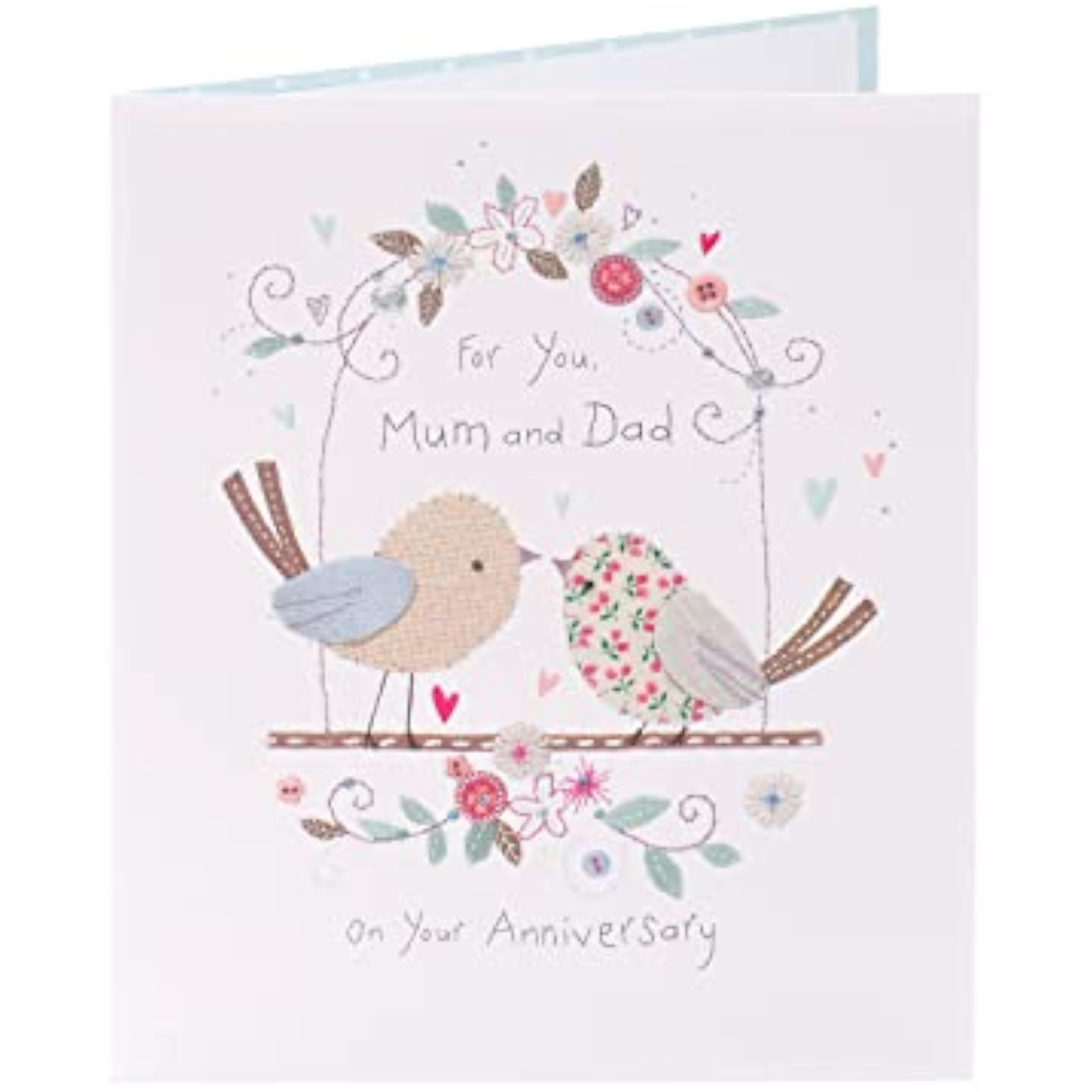 UK Greetings stunning mum and dad anniversary greeting card with elegant design and heartfelt message for special occasions.