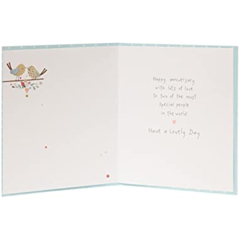 UK Greetings anniversary greeting card for mum and dad, featuring a stunning design suitable for special occasions.