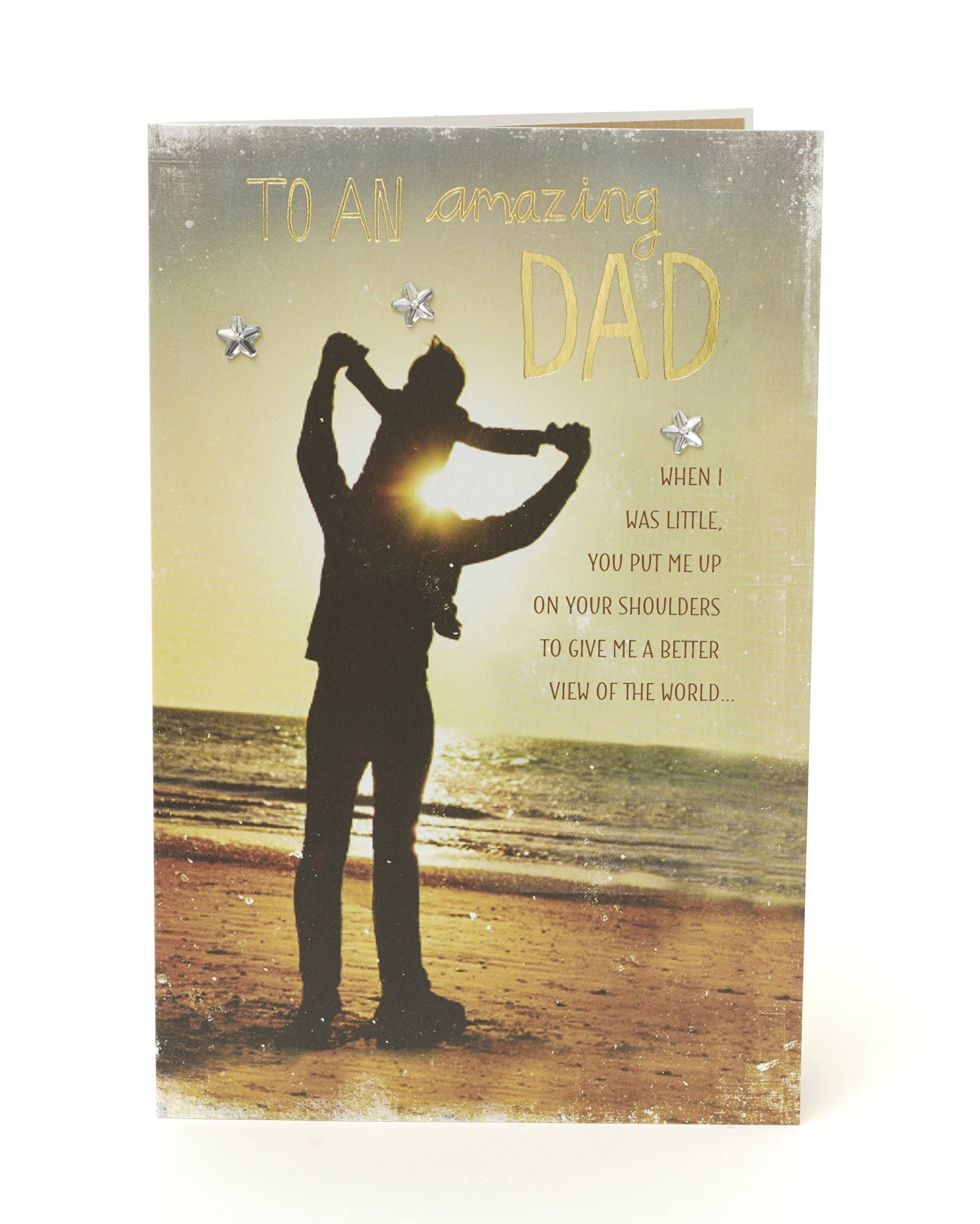 UK Greetings Father's Day card featuring a sunset design with heartfelt message for an amazing dad.