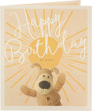 UK Greetings Sunshine Boofle birthday card featuring colorful floral design and cheerful illustration for special celebrations
