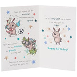UK Greetings Sweet Poem Design Nephew Birthday Card showing colorful floral and heartfelt message inside.