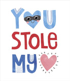 UK Greetings Sweet Valentine's Day Card for Him or Her with "You Stole My Heart" design, featuring romantic imagery.