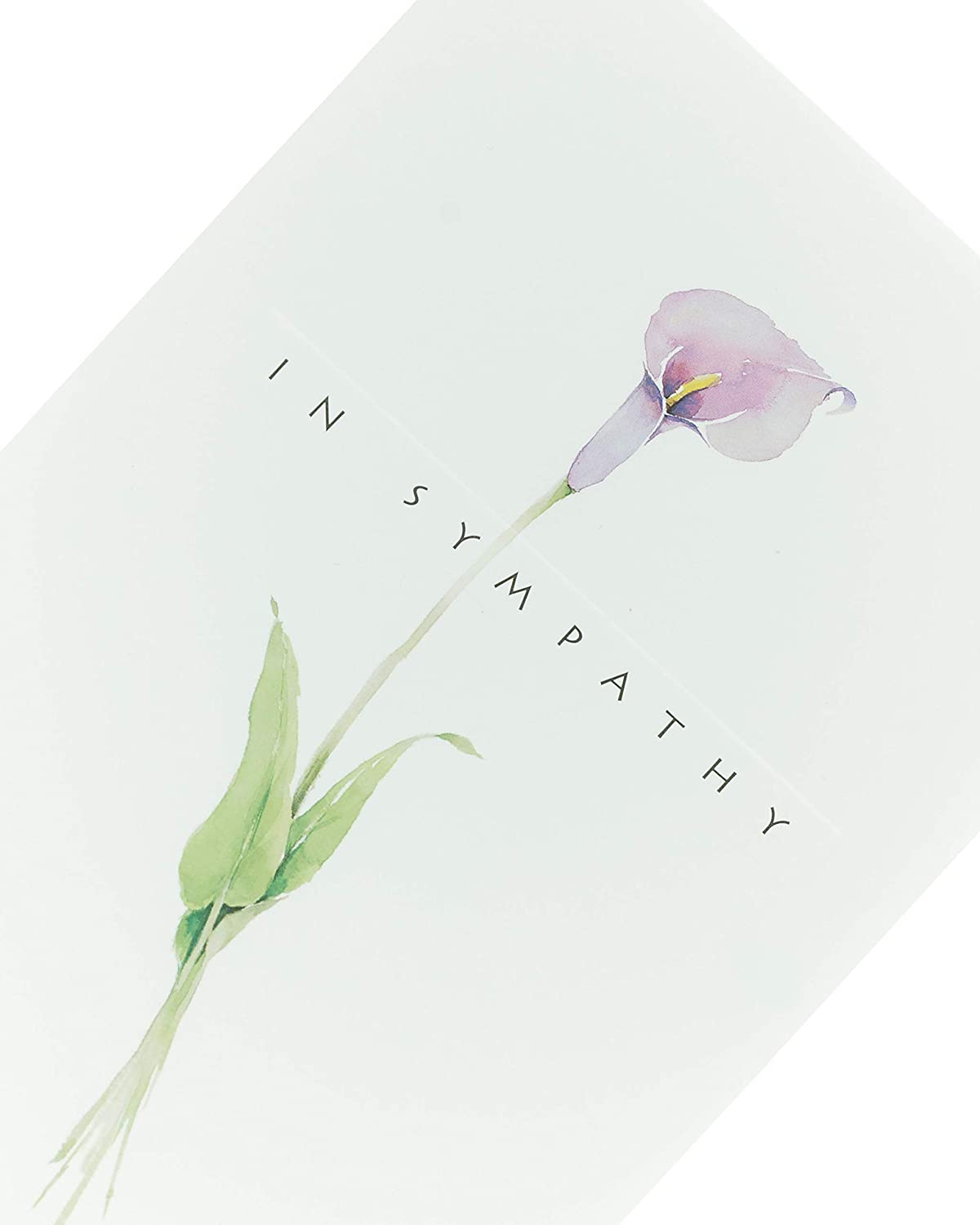 UK Greetings Sympathy Card featuring classic watercolor flower design, elegant greeting card for expressing condolences.