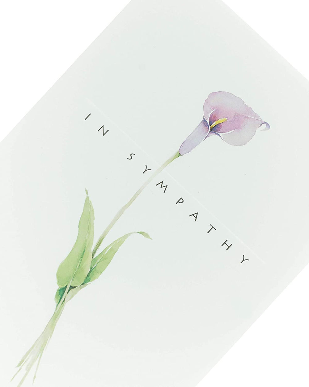 UK Greetings Sympathy Card featuring classic watercolor flower design, elegant greeting card for expressing condolences.