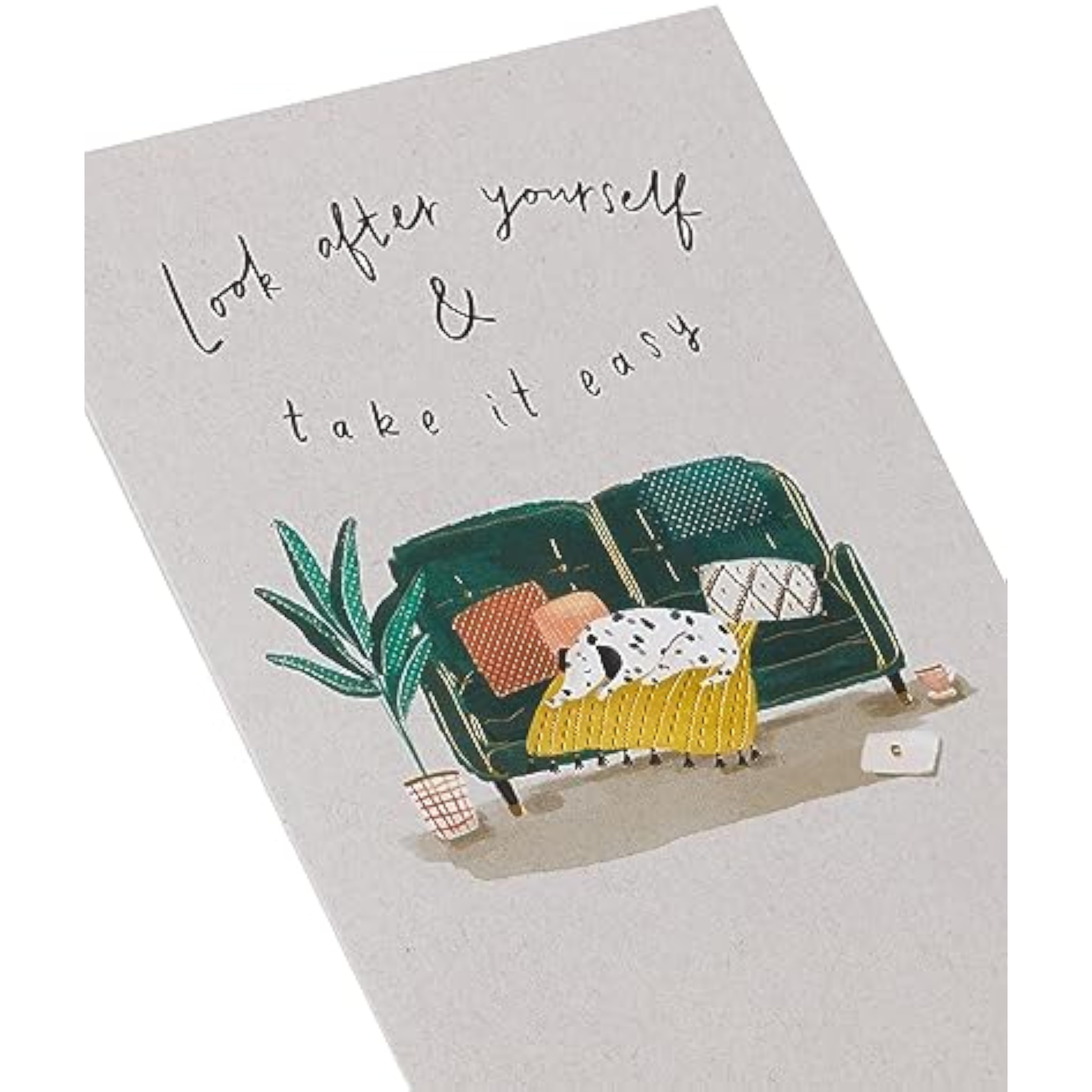 UK Greetings Take It Easy Get Well Card featuring cheerful design, perfect for sending well wishes to someone recovering.