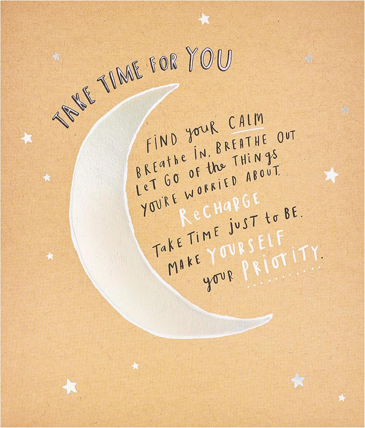 UK Greetings Take Time for You greeting card with blank inside, perfect for any occasion, featuring calming, supportive design.