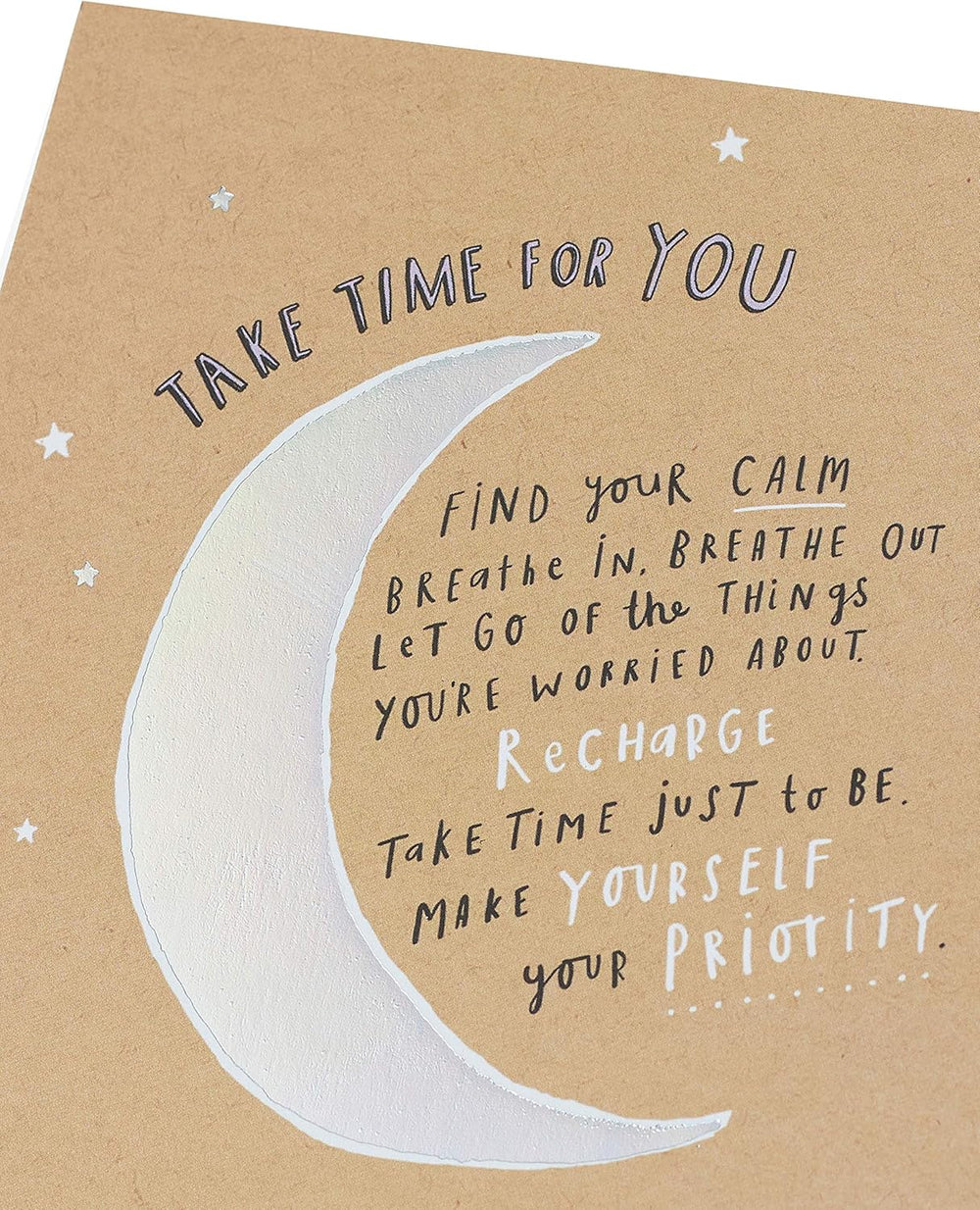 UK Greetings Take Time for You greeting card, blank inside, designed for any occasion, featuring uplifting and calming floral artwork.