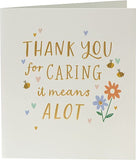 UK Greetings thank you for caring greeting card, a heartfelt card with a meaningful message, perfect for expressing gratitude.