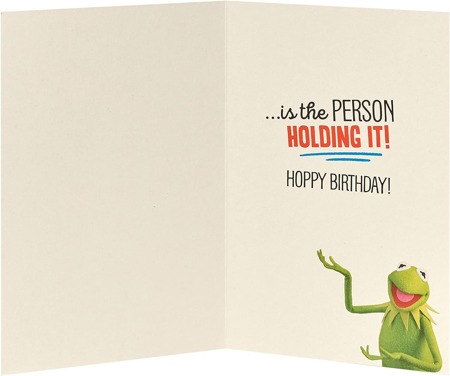 UK Greetings Muppets Kermit the Frog funny Grandad birthday card featuring colorful cartoon Kermit and playful design.