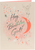 UK Greetings Tinker Bell birthday card featuring a colorful illustration of Tinker Bell from Disney on a cheerful greeting card.