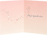 UK Greetings Tinker Bell birthday card featuring Tinker Bell illustration on colorful greeting card background.