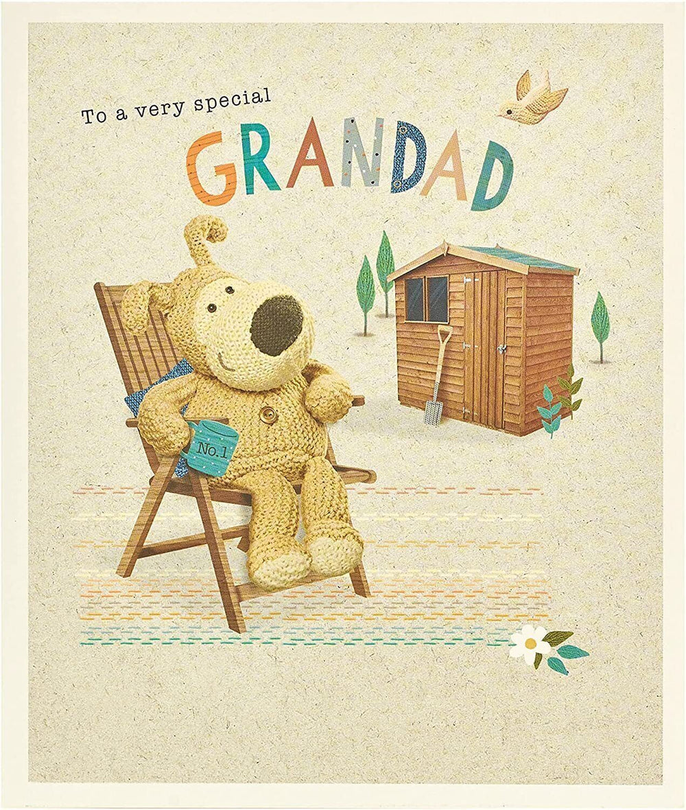 UK Greetings To a Very Special Grandad Boofle birthday card, colorful greeting card featuring a cute Boofle design for grandfathers.