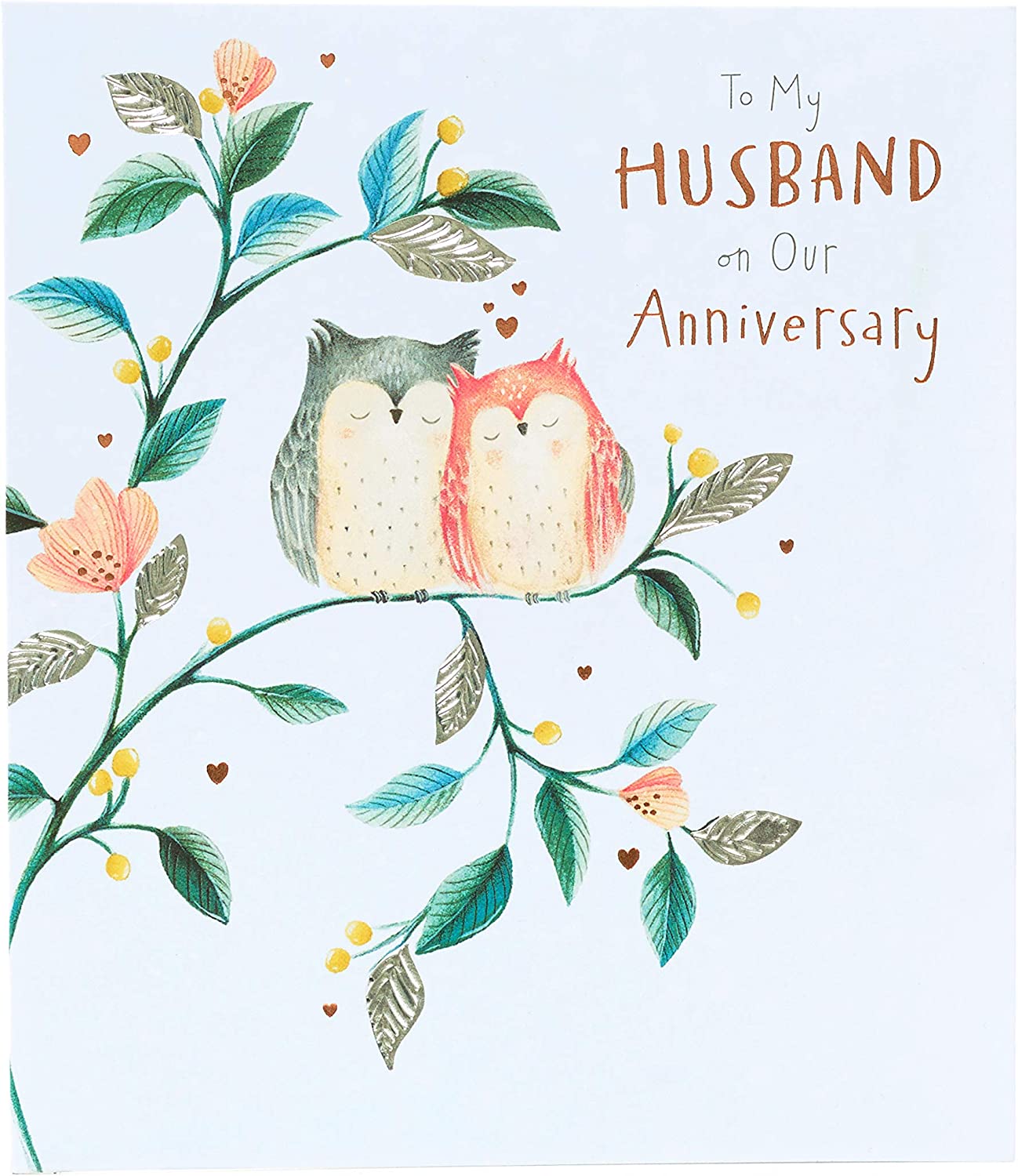 UK Greetings anniversary greeting card for husband, featuring heartfelt message and festive design for special occasion celebration