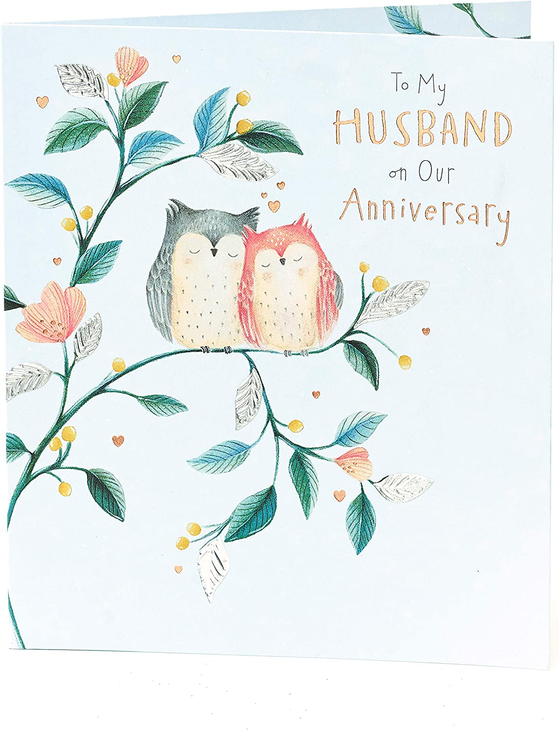 UK Greetings anniversary greeting card for husband, featuring heartfelt message and decorative design, perfect for celebrating special moments