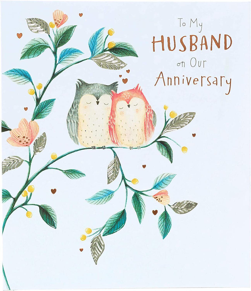 UK Greetings anniversary greeting card for husband, featuring a heartfelt message for special celebrations.