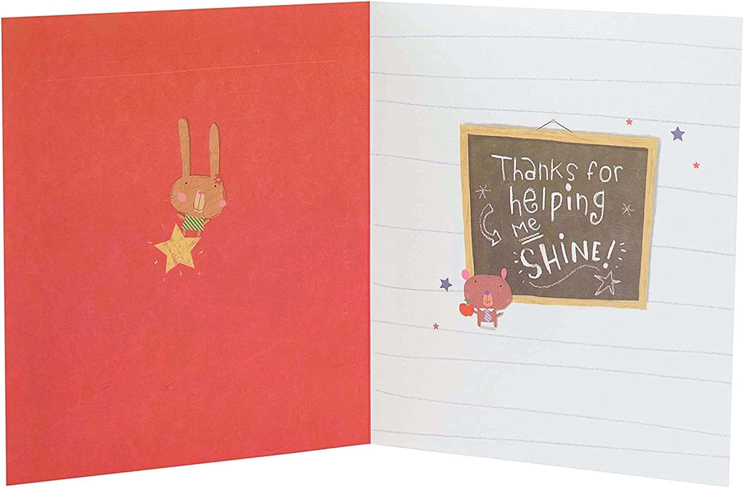 UK Greetings thank you card featuring a heartfelt message for the best head teacher, with colorful design and cheerful imagery.