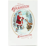 UK Greetings traditional grandson Christmas card featuring festive holiday design and cheerful message for special occasions.