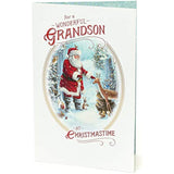 UK Greetings Traditional Grandson Christmas Card featuring festive holiday design and cheerful message for special occasions.