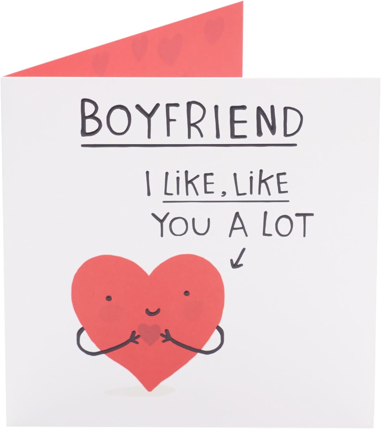 UK Greetings Valentine's Day greeting card for boyfriend featuring a cute smiley heart design, perfect for expressing love.