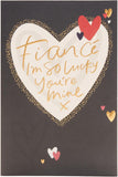 UK Greetings Valentine's Day greeting card for fianc with large heart design, romantic and festive for special occasions.