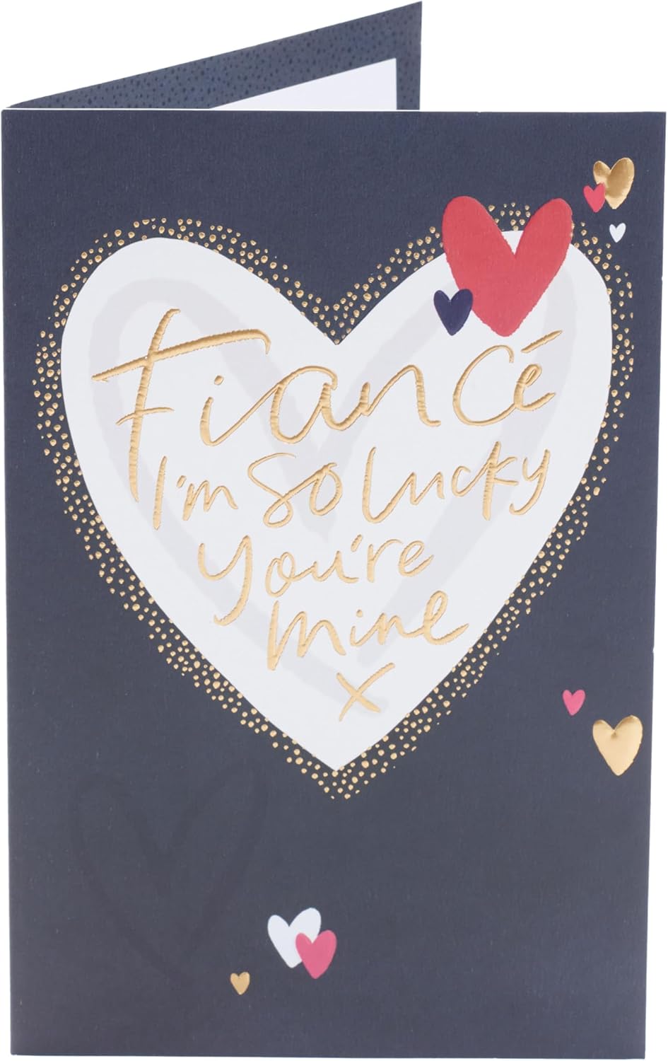 UK Greetings Valentine's Day greeting card for fianc with a large heart design, showcasing romantic imagery for special occasions.