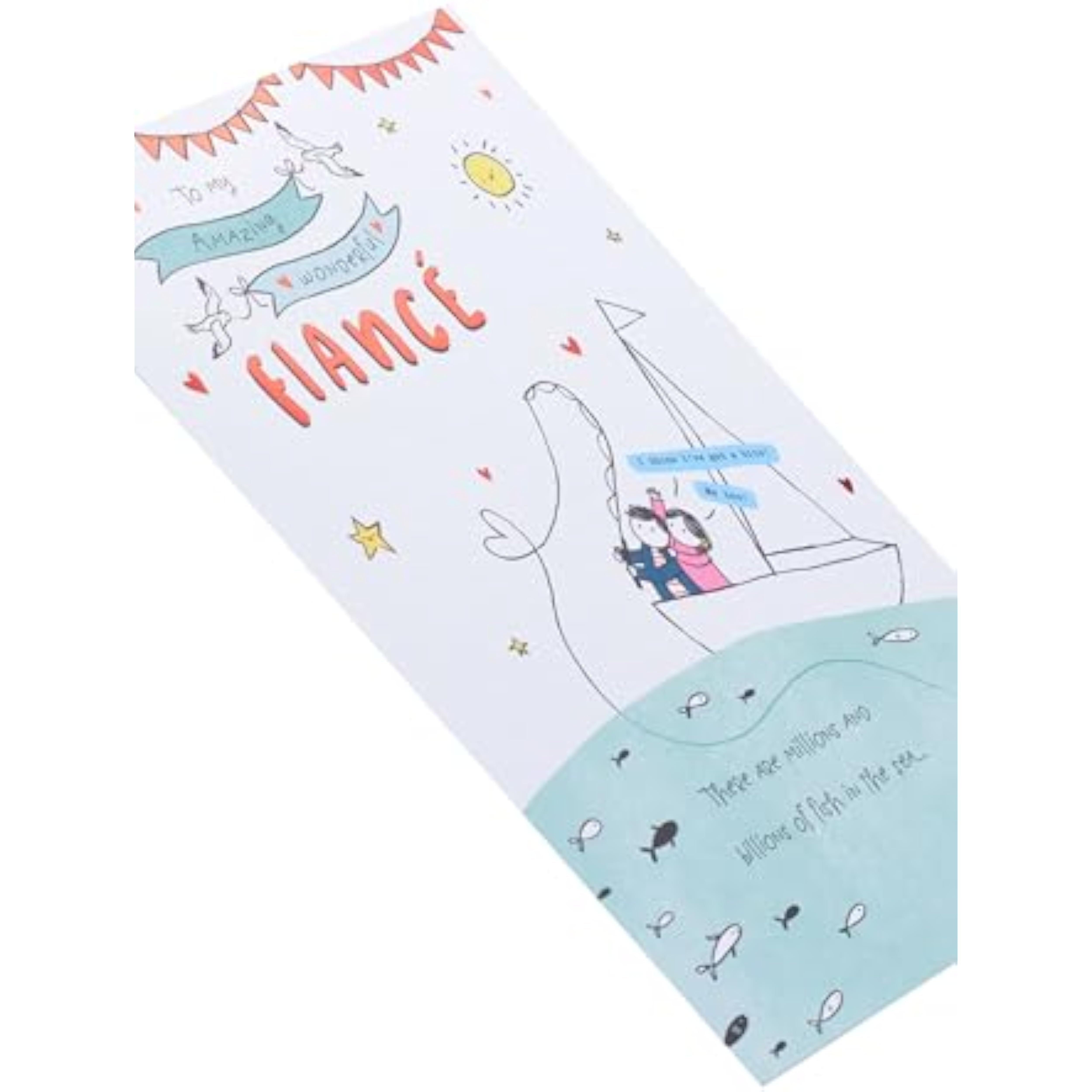 UK Greetings Valentine's Day card for fiancé featuring a cute sketch design and romantic greeting, perfect for expressing love.