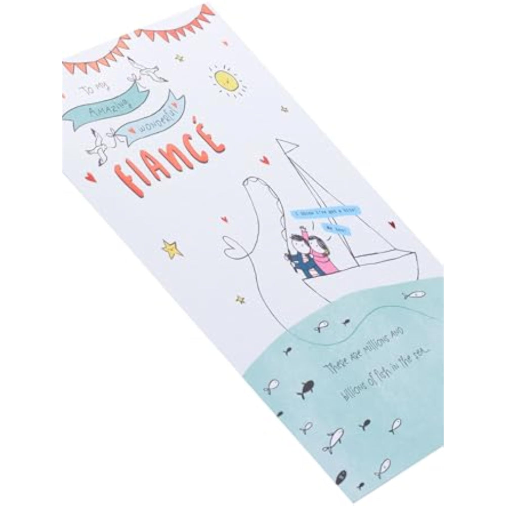 UK Greetings Valentine's Day card for fiancé featuring a cute sketch design and romantic greeting, perfect for expressing love.