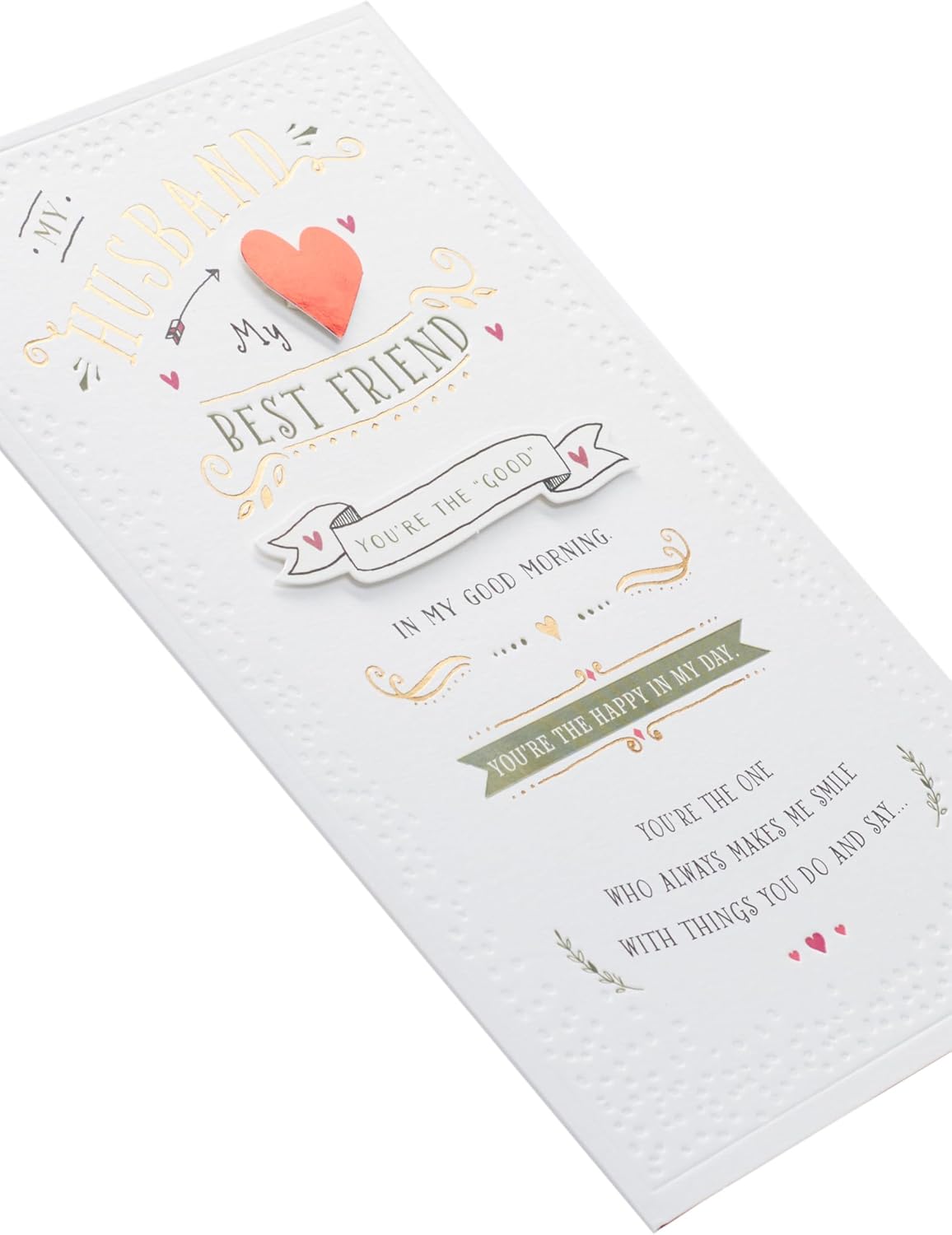 UK Greetings Valentine's Day card for husband featuring an affectionate design, perfect for expressing love and appreciation.