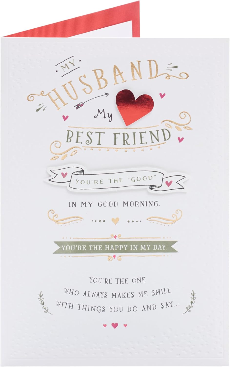 UK Greetings Valentine's Day card for husband featuring an affectionate design, perfect for expressing love on special occasions.