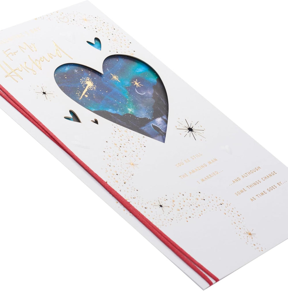 UK Greetings Valentine's Day card for husband featuring a beautiful design, perfect for expressing love and affection.
