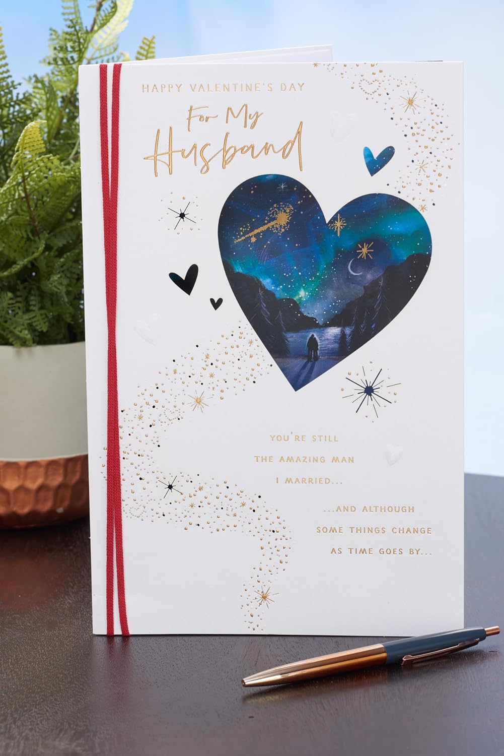 UK Greetings Valentine's Day card for husband featuring a beautiful design, perfect for expressing love on special occasions.