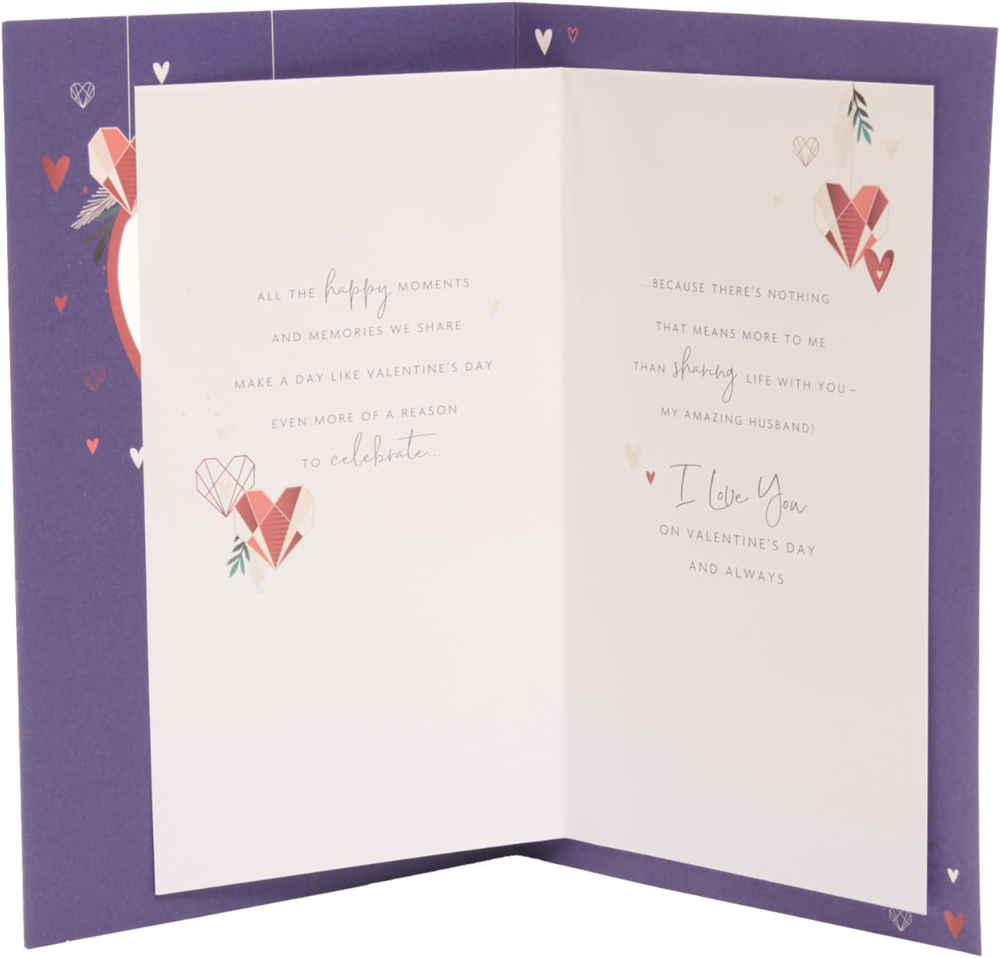 UK Greetings Valentine's Day card for husband featuring a dark blue design, ideal for expressing love on special occasions.