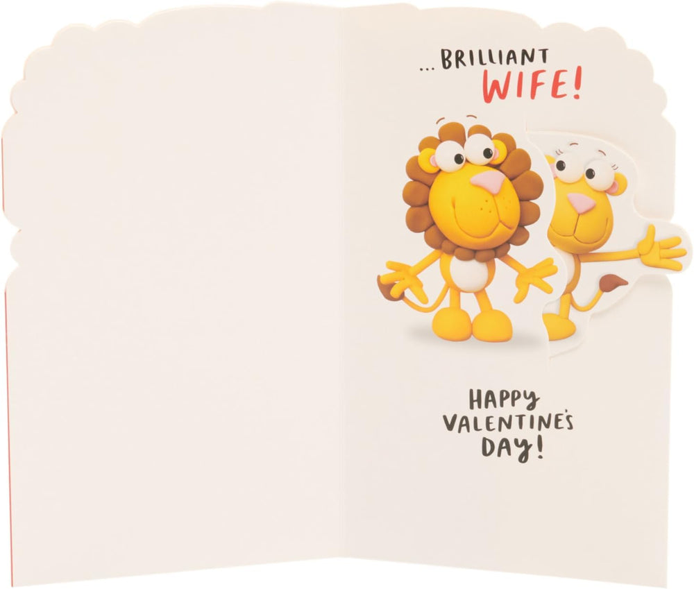UK Greetings Valentine's Day card for husband featuring a humorous design, colorful illustration suitable for celebrating love.