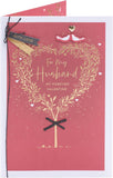 UK Greetings Valentine's Day card for husband featuring a gold heart tree design, perfect for expressing love on special occasions.