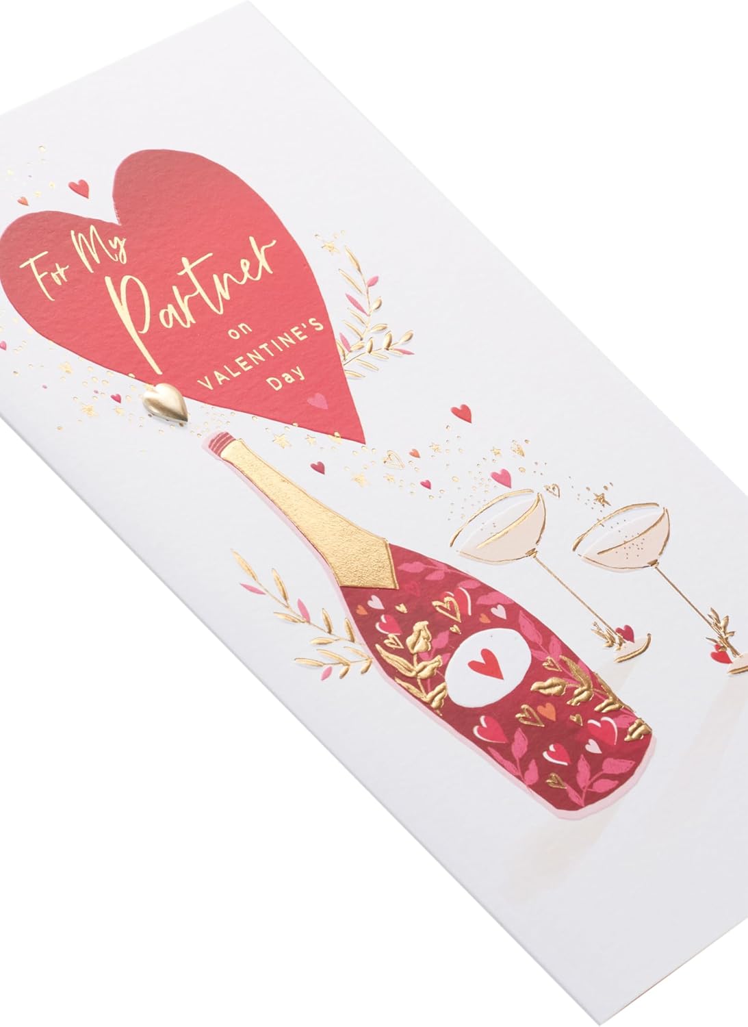 UK Greetings Valentine's Day card for partner featuring a champagne design, perfect for expressing love and affection.