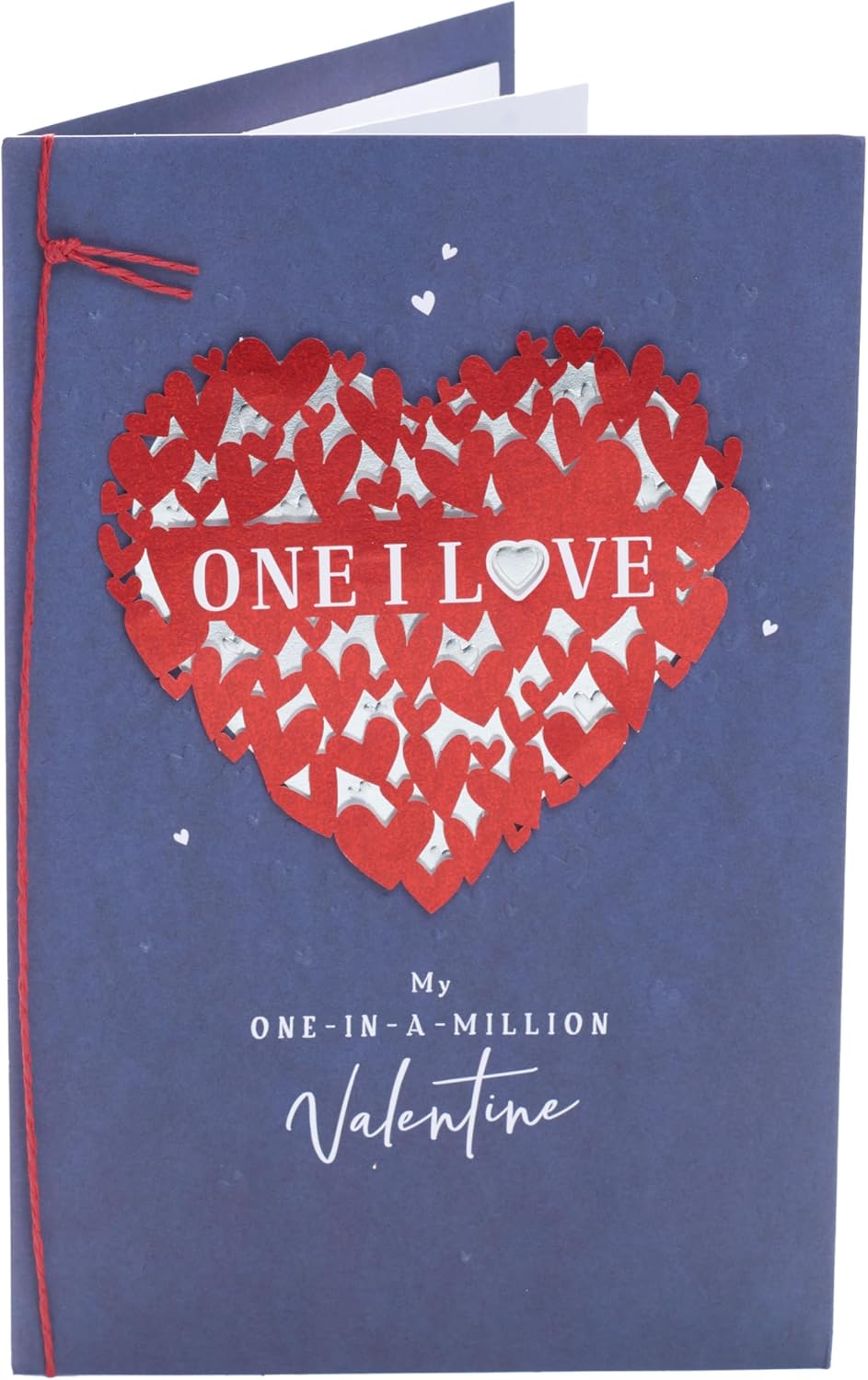 UK Greetings Valentine's Day greeting card with a stunning red heart design, perfect for the one I love.
